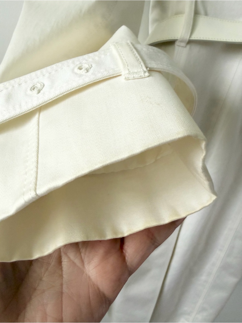 BURBERRY | Brit White Slim Fit Double Breasted Belted Trench Coat US 2 UK 4 - Picture 11 of 16